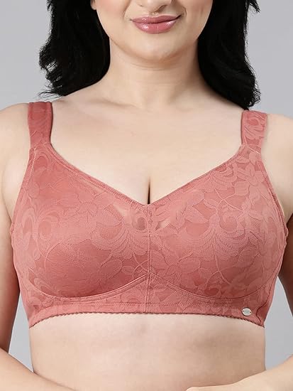 Enamor Women's Nylon Blend Transform Ultralight Everyday Minimizer Bra – Super Lift, Non-Padded, Wirefree, Full Coverage F122